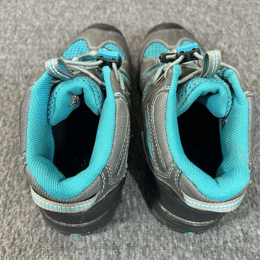 Keen Shoes Youth Size 4 Koven Low Hiking Walking Teal Gray Waterproof